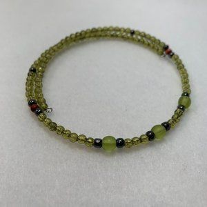 Olive Green Beaded Choker